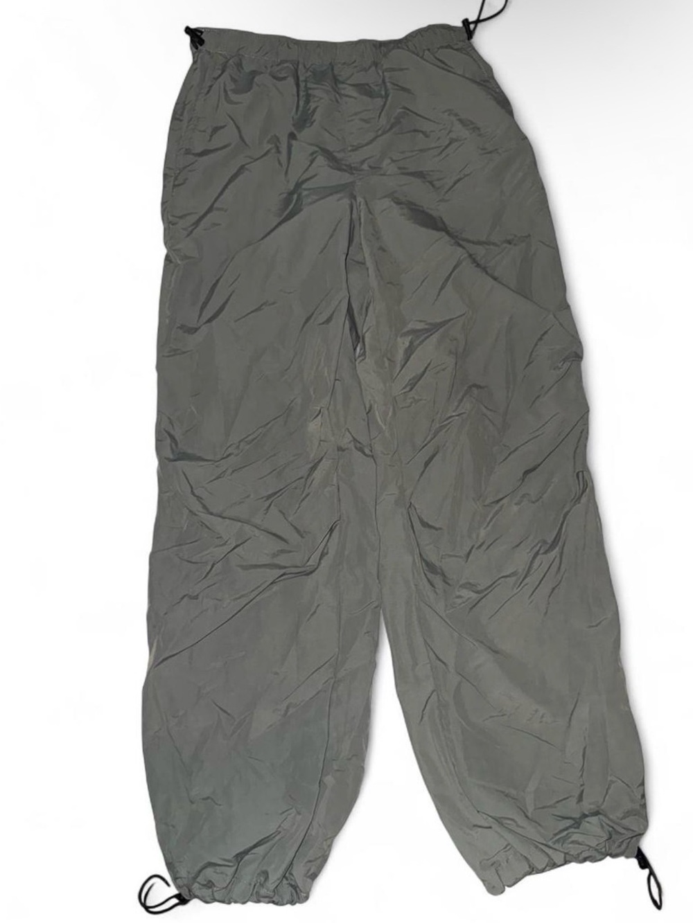 Zoe & Phoebe Olive Drawstring Lightweight Nylon Joggers